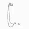 Silver-tone Connector Earrings