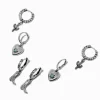 Silver-tone Cowgirl Hoop Earring Stackables Set - 3 Pack