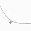 Silver-tone Crystal Block Letter Initial Pendant Necklace - K