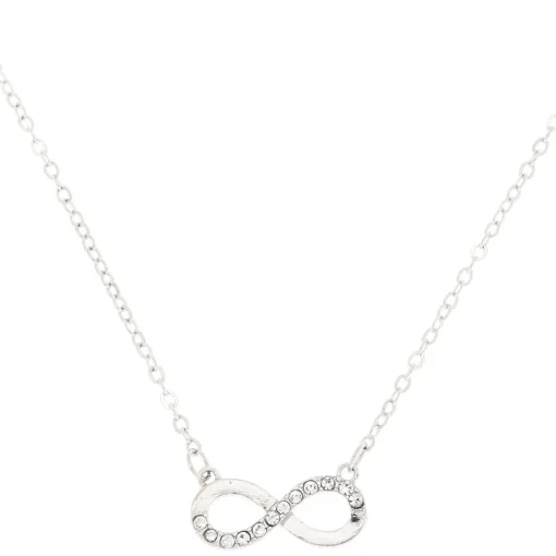 Silver-tone Crystal Infinity Pendant Necklace