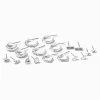 Silver-tone Crystal Mixed Motif Earring Stackables Set - 9 Pack
