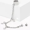 Silver-tone Crystal Star Ear Connector Earrings