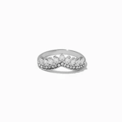 Silver-tone Crystal Tiara Ring