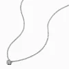 Silver-tone Cubic Zirconia Clover Pendant Necklace