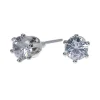 Silver-tone Cubic Zirconia 5mm Round Cupcake Stud Earrings