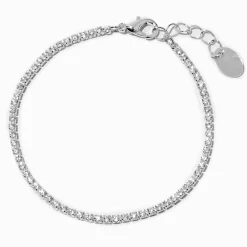 Silver-tone Cubic Zirconia Tennis Bracelet