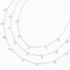 Silver-tone Cubic Zirconia Confetti Multi-Strand Necklace
