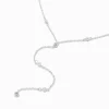 Silver-tone Cubic Zirconia Dainty Confetti Y-Neck Necklace