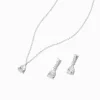 Silver-tone Cubic Zirconia Teardrop Jewelry Set - 2 Pack