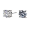 Silver-tone Cubic Zirconia 5mm Round Stud Earrings