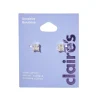 Silver-tone Cubic Zirconia 5mm Square Stud Earrings