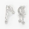 Silver-tone Cubic Zirconia Celestial Clip-On Earrings