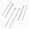Silver-tone Cup Chain Pearl Earring Stackables Set - 3 Pack