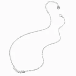 Silver-tone Faux Freshwater Pearl Pendant Necklace