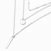 Silver-tone Geometric Multi-Strand Necklace