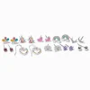 Silver-tone Happy Cloud Stud Earrings - 10 Pack