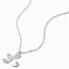 Silver-tone Large Script Initial Pendant Necklace - L