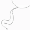 Silver-tone Laser Cut Cubic Zirconia Y-Neck Necklace