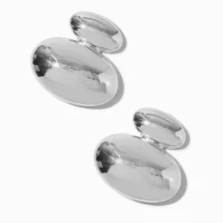 Silver-tone Melty Bubbles 1" Drop Earrings