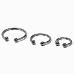 Silver-tone Mixed Faux Nose Rings - 3 Pack