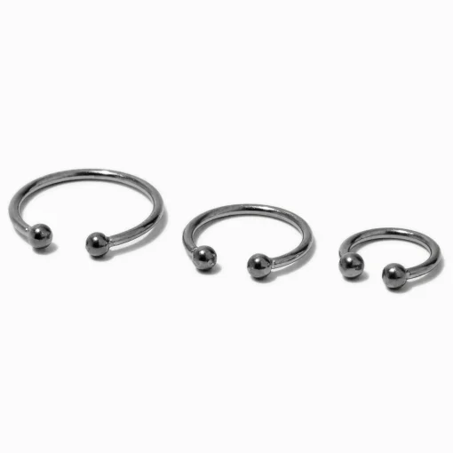 Silver-tone Mixed Faux Nose Rings - 3 Pack