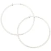 Silver-tone 40mm Clip-On Hoop Earrings
