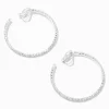 Silver-tone 40mm Crystal Hoop Clip-on Earrings