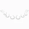 Silver-tone 15mm Crystal Hoop Earring Stackables Set - 6 Pack