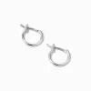 Silver-tone 10mm Hoop Earrings