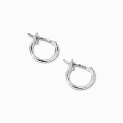 Silver-tone 10mm Hoop Earrings