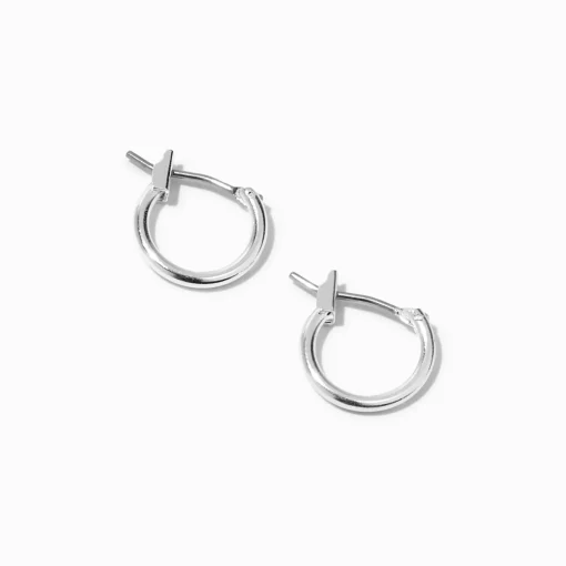 Silver-tone 10mm Hoop Earrings