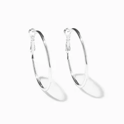 Silver-tone 40mm Hoop Earrings