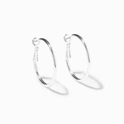 Silver-tone 30mm Hoop Earrings