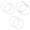 Silver-tone 50mm Hoop Earrings - 3 Pack