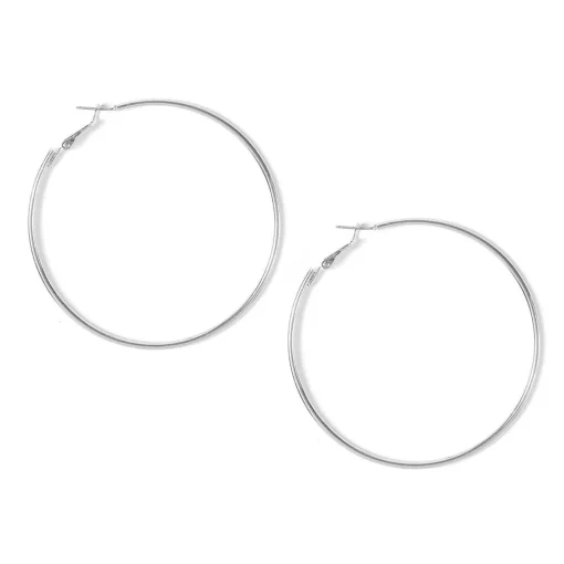 Silver-tone 70mm Hoop Earrings