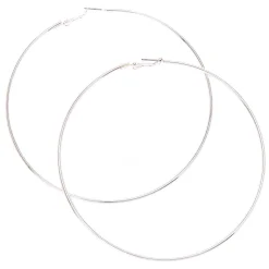 Silver-tone 100mm Hoop Earrings