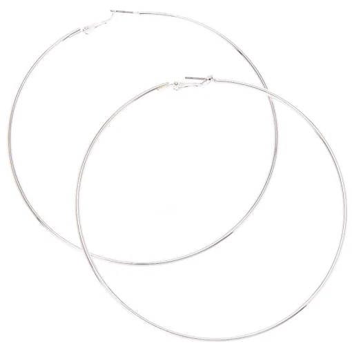 Silver-tone 100mm Hoop Earrings
