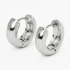 Silver-tone 15mm Huggie Hoop Earrings