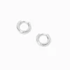 Silver-tone 10mm Huggie Hoop Earrings