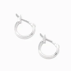 Silver-tone 10mm Mini Hoop Earrings