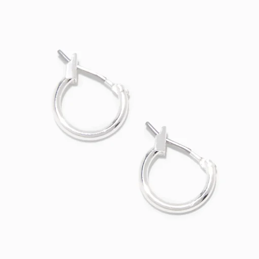 Silver-tone 10mm Mini Hoop Earrings