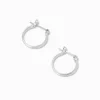 Silver-tone 15mm Square Edge Hoop Earrings