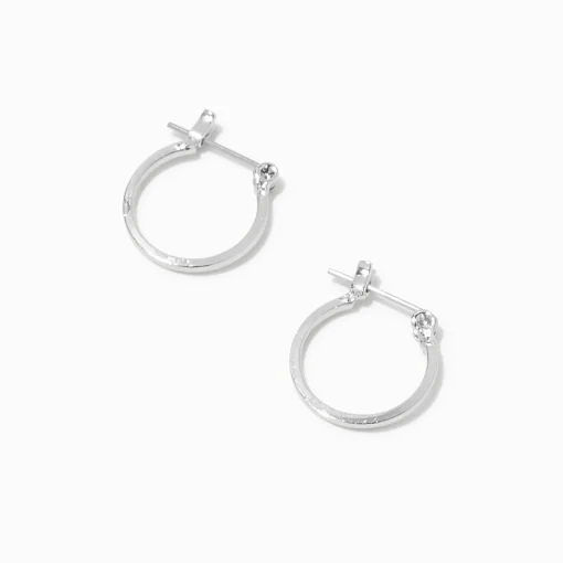 Silver-tone 15mm Square Edge Hoop Earrings