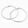 Silver-tone 40mm Thin Hoop Earrings