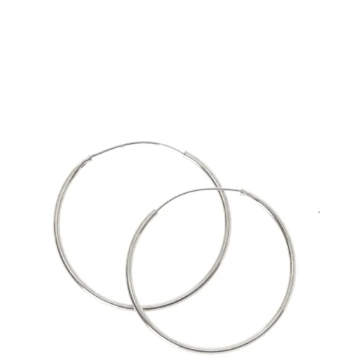 Silver-tone 30mm Thin Hoop Earrings