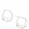 Silver-tone 20mm Triple Hoop Earrings