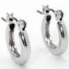 Silver-tone 10mm Tube Hoop Earrings