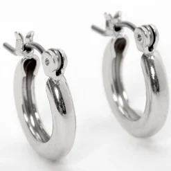 Silver-tone 10mm Tube Hoop Earrings