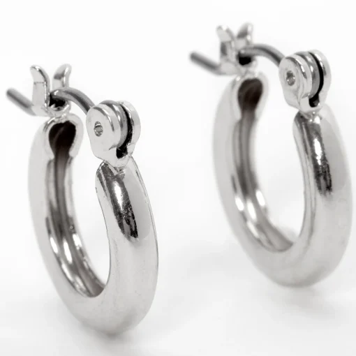 Silver-tone 10mm Tube Hoop Earrings