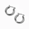 Silver-tone 20mm Tube Hoop Earrings